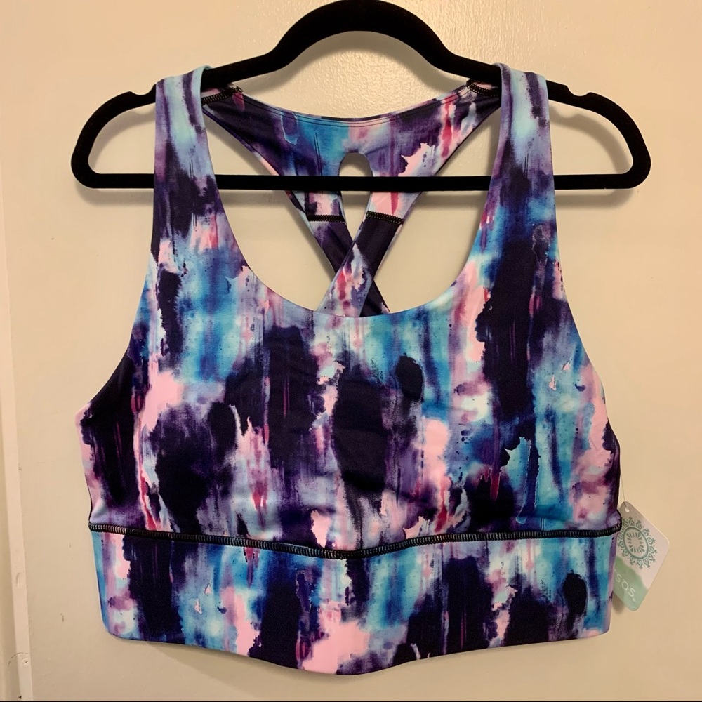 NWT Brisas Painted Print Comfort Sports Bra